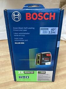 BOSCH 40&#039; Self Leveling Cross Line Laser W/ VisiMax Green Beam GLL40-20G.