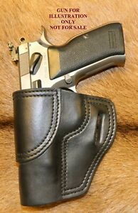 Gary C&#039;s OWB Avenger LEFT HAND Leather HOLSTER EAA Witness FS Steel, no Rail