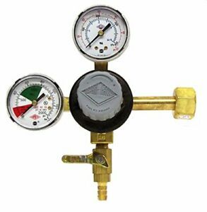 E-T742 CO2 Primary Beer Dual High Pressure Gauge New - CGA 320 Inlet 5/16&#034;