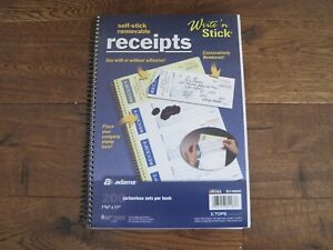 Adams Money / Rent Receipt Book, 2-Part Carbonless, 7-5/8&#034; x 11&#034; Spiral 200 Sets