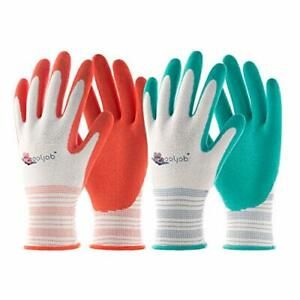 Gardening Gloves for Women, 6 Pairs Medium/6 pairs Bright Red, Mint Green