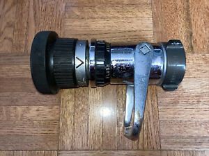 Vintage Akron Turbojet Chrome 2 inch Fire Nozzle 30-125 FREE SHIPPING