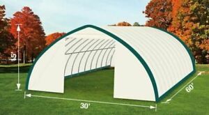 TMG 30&#039;X60&#039; Peak Fabric Storage Building 12&#039; Drive Thru Doors  (RETAILS: $6,750)