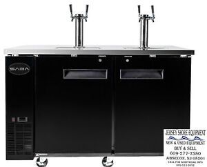 SABA 69&#034; Black SDD-27-69 Beer Cooler &amp; Beer Tap Kegerator, 2 Doors, 27&#034; Depth