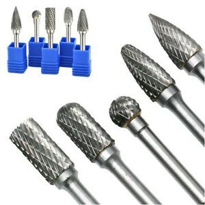 Tungsten Carbide Carbide Rotary Tool 10mm 1/4\&#034; 5pcs/kit Drill Bits Tool