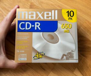 Maxell CD-R 10x Pack - 650MB - NEW SEALED (#623110)