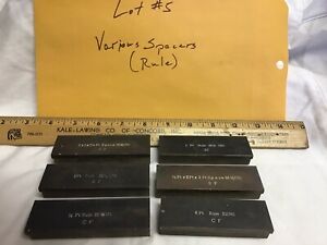 6 Pcs.Ludlow Typograph Brass Letterpress Spacers, &#034;Ruleform&#034; ??, Matrix, 4+ Lbs.