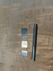 Vintage Starrett No. 423 Small Rule Scale Set w/ Holder 3/8&#034;, 1/2&#034;, 3/4&#034;