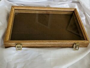 Wooden Display Case With Glass Front