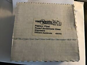 VWR Borosilicate Glass Pasteur Pipettes Size 5 3/4&#039;&#039; - 200 pcs