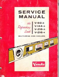 Reprinted Vendo Service Manual V-92-3 V-144-3 V-216-3 V-216-4 (51 pages)