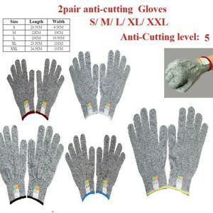2 Pairs Gloves Gloves Safety Cut Proof Stab Resistant Professional Durable