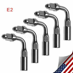 5 X Dental Ultrasonic Scaler Endo File Tips Tip E2 Fit EMS Handpiece 24H SHIP