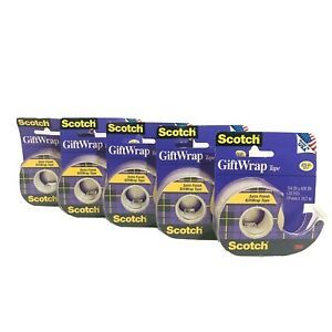 Scotch Gift Wrap Tape Satin .75” x  650&#034; 3M Photo Safe Pack of 5