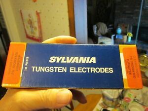 10 Sticks 1/8 x 6&#034; 2% Thoriated (Red) Sylvania Tungsten Electrodes NOS FREE SHIP