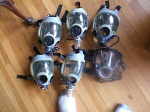LOT OF 6 FULL FACE  MASKS  - AIR PACK  MASKS --  (GAS MASK??) - PAINT BALL MASK?