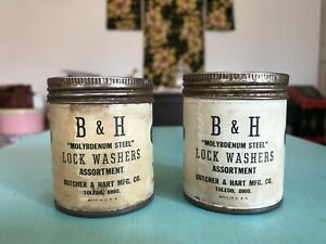 2 Boxes Vintage B +H “Molybdenum Steel” Lock Washers 100 Count Assortments