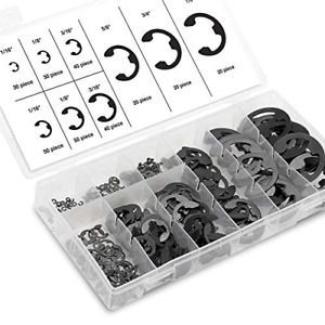 NEIKO 50455A E-Clip Assortment Set | 300 Piece Heat Treated Steel Retaining Ring