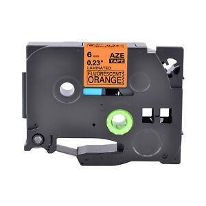 1PK Tape Label TZe-B11 TZ-B11 Black Fluorescent Orange 6MM For Brother GL-100