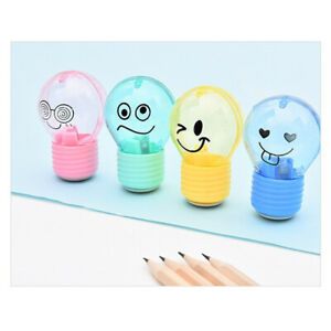 Bulb Pencil Sharpener Creative Plastic For Kids Stationery School Supplies Ef