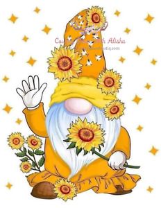 Sunflower Gnome Sublimation Transfer Ready to Press