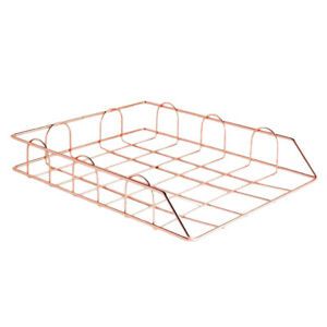 Stackable File Folder Rack Metal Wire Documents Letter Tray Magazine Holder