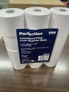8835 Perfection Calculator/Cash Register Rolls 2.25&#034; X 150&#039;, 2-1/4x150, 12 Rolls