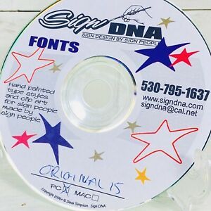 Sign DNA &#034;FONTS&#034; Sign Design Clip art CD Software 2006 For PC