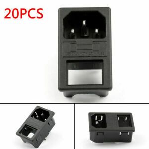 20PCS IEC320 C14 3 Pin Male Power Socket 10A 250V For Boat DIY AC-001B3,