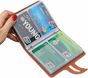 RFID Credit Card Holder, Leather Business and Organizer Red