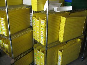 50 Akro-Mils 4-1/8&#034; Wide x 23-5/8&#034; Deep x 4&#034; High Hopper Shelf Bin Yellow