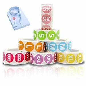 3500pcs Clothing Size Stickers Colorful Size Round Labels Adhesive T Shirts