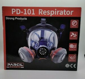 PD101 Full Face Gas Mask Respirator ASTM Dual Activated Charcoal Filter