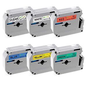 Buyalot Compatible Label Tape Replacement for Brother P Touch M-Tape 12mm 0.47