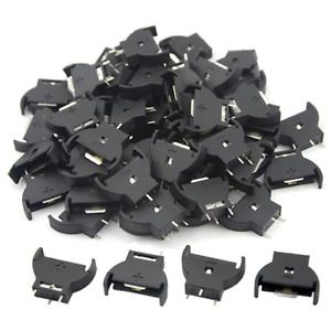 WMYCONGCONG 50 PCS CR2032 Vertical Button Cell Battery Sockets Holder Case Shell
