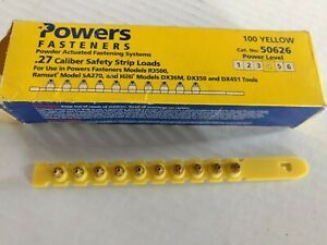 Qty 10x10 Powers 50626 .27 caliber #4 Yellow powder actuated loads