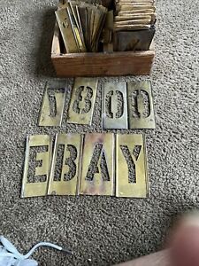 3 INCH Lot Of 150 Plus Brass Letter  and Number Stencils . Interlocking