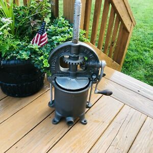 Antique Cast Iron Enterprise Fruit Cider Lard Press Sausage Stuffer