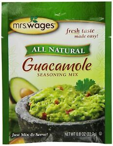 Mrs. Wages Guacamole Seasoning Mix, .8-Ounce Pouches (Pack of 12)