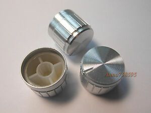 New 5pcs High Quality Aluminum Potentiometer Volume KNOB D20.5mm H16.7mm Silver