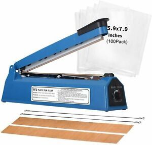 AFOKAR 12 300mm Impulse Manual Hand Sealer Heat Sealing Machine Poly Tubing Bag