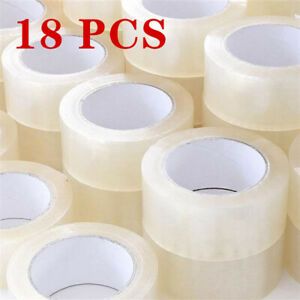 18 ROLL 2&#034; 55 Yard 165&#039; CLEAR CARTON SEALING PACKING SHIPPING TAPE 2.0 MILS