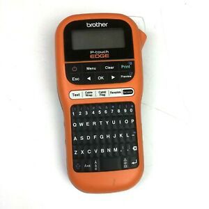 Brother P-Touch Edge Label Maker Orange Battery Op Portable Handheld PT-E105