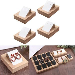 Lots 4 Paper Earring Card Holder w/ Tray Jewelry Accessory Decoration White
