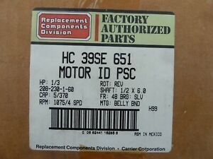 Carrier Bryant GE 1/3 HP Furnace BLOWER MOTOR CPN HC 39SE 651 5KCP39HGE649T HC39