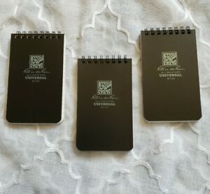 Rite in the Rain 3-Pack AllWeather TopSpiral Universal Notebook 3x5 Black (a)NEW