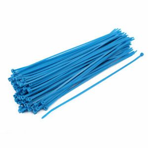 4mm x 250mm Self Locking Nylon Cable Ties Industrial Wire Zip Ties Blue 100pcs