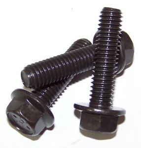 100 BULK Qty-GR8 Flange Bolt Black 3/8-16 X 1-1/2(17563B)