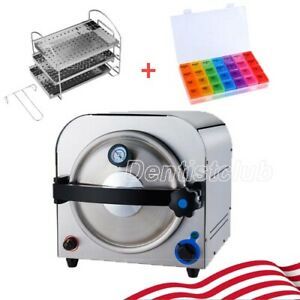 14L Dental Lab Autoclave Steam Sterilizer Medical Sterilization + Pill Box