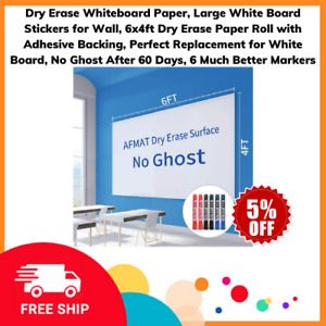 Dry Erase Whiteboard Paper, Large White Board Stickers for Wall, 6x4 feet